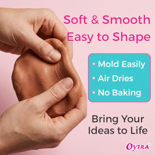 Oytra Dozen 500 Grams Air Dry Sculpting Dough Terracotta Brown Art and Craft Molding Clays - Image 5