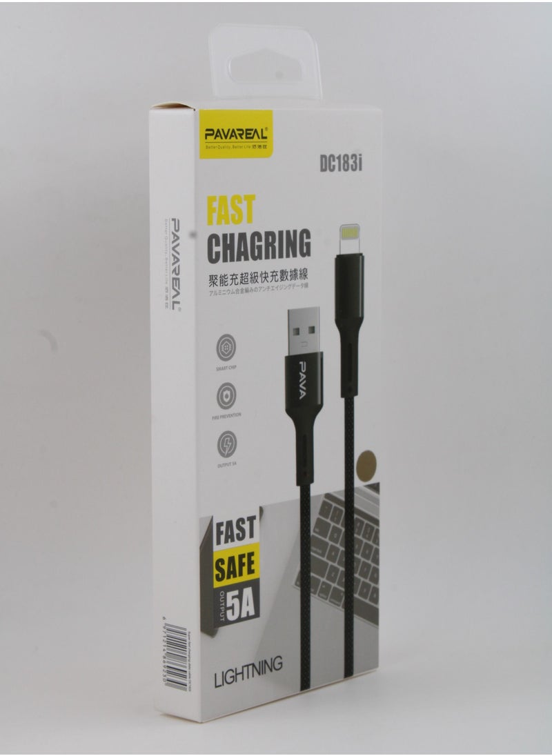 PAVAREAL - Lightning To USB Nylon Braided 5A Fast Charging Cable - Image 1