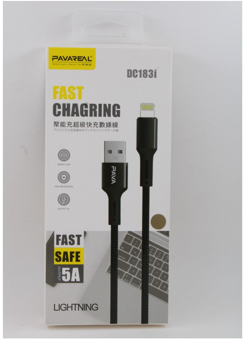 PAVAREAL - Lightning To USB Nylon Braided 5A Fast Charging Cable - Image 1
