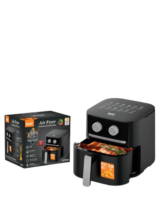 RAF Air Fryer RAF Digital Manual Control, 6.5 Liter, 1600W, R.5255- Black  - Image 3