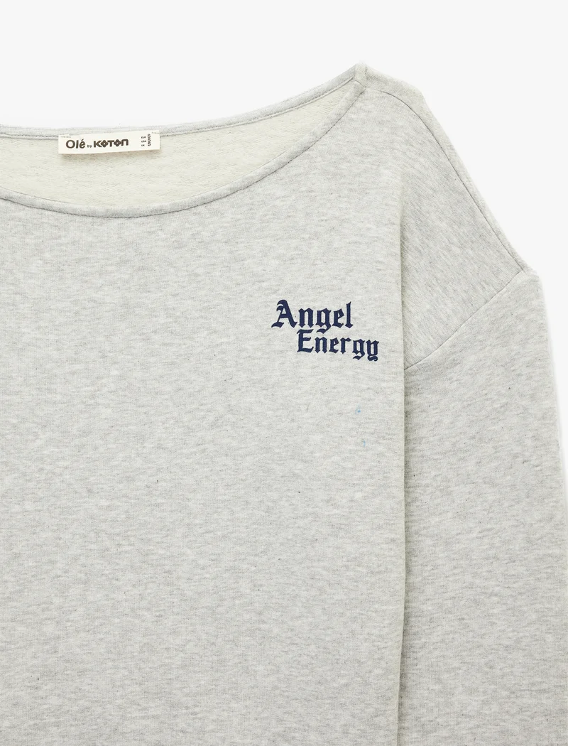 Koton  Typography Boat Neck Sweatshirt for Women | Best Price UAE