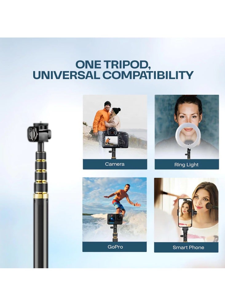 NeePho Professional photography and lighting stand NP-Z4 with adjustable height up to 210cm, made of high-quality aluminum alloy and plastic for superior stability, compatible with phones and cameras, equipped with a phone holder and carrying bag, ideal for night photography, live streaming, vlogging, product photography and time-lapse videos - lightweight and easy to carry for use at home or while traveling  - Image 3
