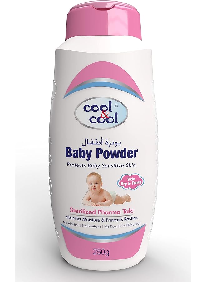 Cool & Cool Sterilized Baby Powder 250G Protects Sensitive Skin Alcohol Free Paraben Free Dye Free Phthalates Free Absorbs Moisture Prevents Rashes Keeps Skin Dry And Fresh - Image 1