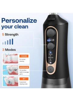 Bitvae Water Dental Flosser Pick for Teeth, Rechargeable Cordless Flosser, 3 Modes 5 intensities, 300ML Portable With 6 Jet Tips IPX7 Waterproof, 40 Days Powerful Battery Life  - Image 3