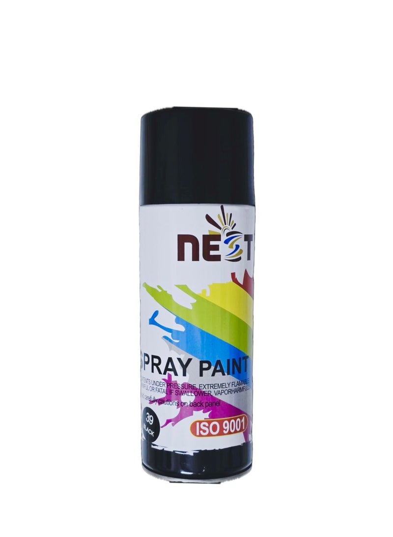 Nest Spray Paint All Purpose Quick Dry Aerosol for Car Metal Wood Plastic Furniture DIY Repair and Crafts 400ml Black