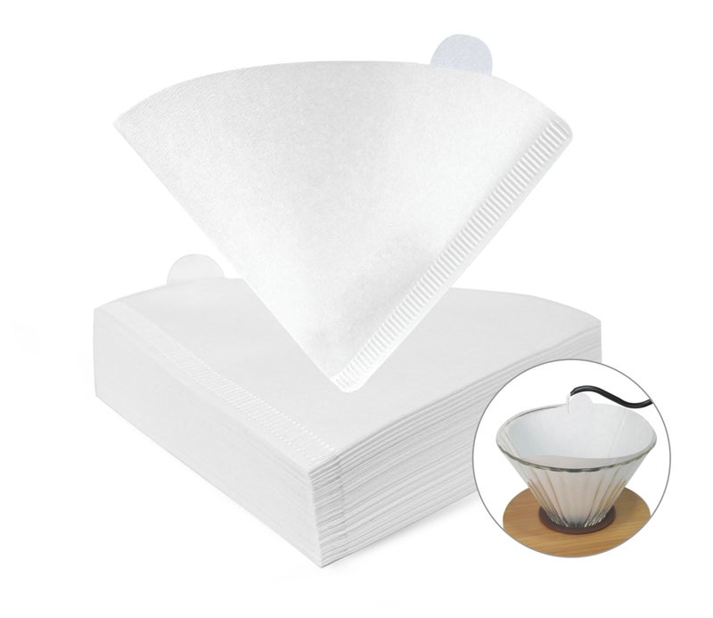 MIBRU Coffee Filters V60 Cone Paper Brown Natural 100pcs Coffee Filters Unbleached Paper Filters Compatible Drippers White 1-2 Cups Size 01 فلاتر قهوة v60 - Image 1