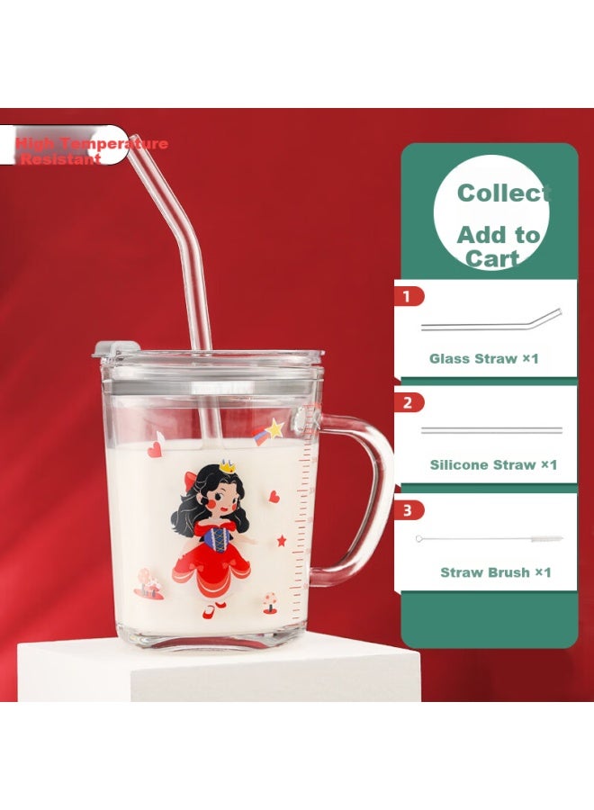 Btif Household Water Cup Children'S Milk Cup With Straw Glass Cup With Scale Cup For Mixing Milk Powder Baby Drinking Cup - Image 1