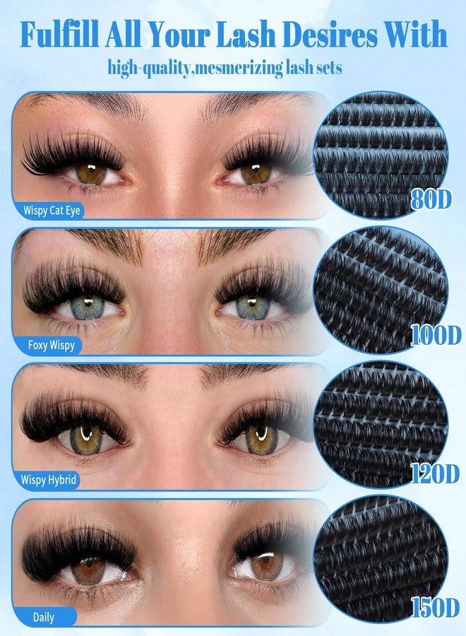 CMAYOME Fluffy Lash Clusters 648Pcs False Eyelashes D Curl Individual Cluster - Image 2