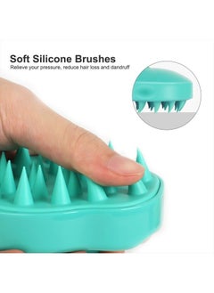Heeta Hair Scalp Massager Shampoo Brush 2 Pack, Soft Silicone Bristles to Remove Dandruff, Waterproof Hair Scrubber for Both Wet Dry Hair, Suitable for Men & Women (Green & Black)  - Image 3