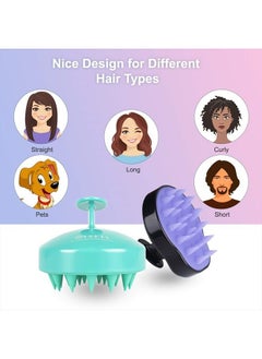 Heeta Hair Scalp Massager Shampoo Brush 2 Pack, Soft Silicone Bristles to Remove Dandruff, Waterproof Hair Scrubber for Both Wet Dry Hair, Suitable for Men & Women (Green & Black)  - Image 4