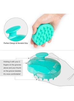Heeta Hair Scalp Massager Shampoo Brush 2 Pack, Soft Silicone Bristles to Remove Dandruff, Waterproof Hair Scrubber for Both Wet Dry Hair, Suitable for Men & Women (Green & Black)  - Image 2