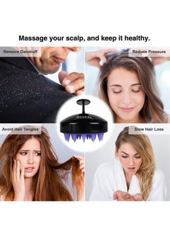 Heeta Hair Scalp Massager Shampoo Brush 2 Pack, Soft Silicone Bristles to Remove Dandruff, Waterproof Hair Scrubber for Both Wet Dry Hair, Suitable for Men & Women (Green & Black)  - Image 5