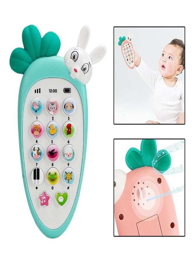 Kimi Rabbit Phone Shape of Carrot Musical Small Phone Toys for Kids Smart Light Birthday Gifts for Boys, Girls - Image 3