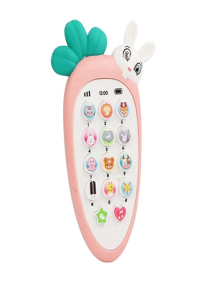 Kimi Rabbit Phone Shape of Carrot Musical Small Phone Toys for Kids Smart Light Birthday Gifts for Boys, Girls - Image 1