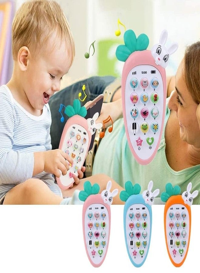 Kimi Rabbit Phone Shape of Carrot Musical Small Phone Toys for Kids Smart Light Birthday Gifts for Boys, Girls - Image 4