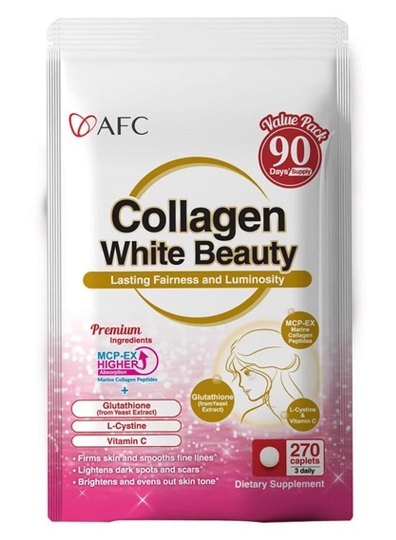 Afc Japan Collagen White Beauty with Marine Collagen Peptide, Glutathione, L-Cystine - 1.5X Better Absorption Than Other Collagen – for Skin Firmness & Whitening– 90 Days Supply's - Image 1