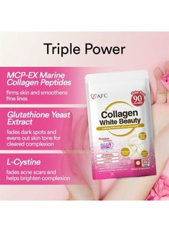 Afc Japan Collagen White Beauty with Marine Collagen Peptide, Glutathione, L-Cystine - 1.5X Better Absorption Than Other Collagen – for Skin Firmness & Whitening– 90 Days Supply's  - Image 4