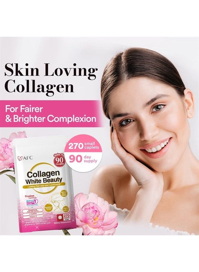 Afc - Japan Collagen White Beauty with Marine Collagen Peptide, Glutathione, L-Cystine - 1.5X Better Absorption Than Other Collagen – for Skin Firmness & Whitening– 90 Days Supply's - Image 1
