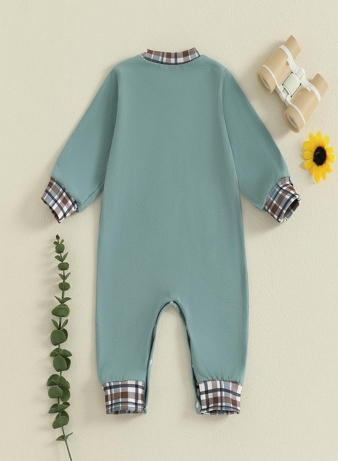 Mieeyali Western Baby Boy Clothes Infant Cowboy Mallard Duck Romper Rodeo Country Hunting Jumpsuit Fall Winter Outfit (Green, 3-6 Months) - Image 5