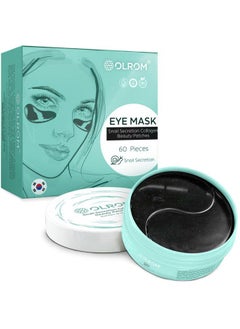 Korean Skin Care Depuffing Eye Patches: 60-Pack of Hydrating Under Eye Masks with Collagen & Snail Secretion for Dark Circles & Under Eye Puffiness
