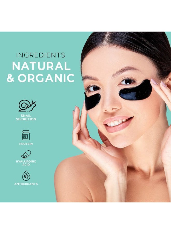 OLROM - Korean Skin Care Depuffing Eye Patches: 60-Pack of Hydrating Under Eye Masks with Collagen & Snail Secretion for Dark Circles & Under Eye Puffiness - Image 1