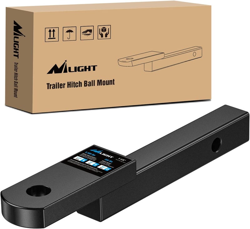 Nilight Trailer Hitch Mount Fits 1-1/4" Receiver Tubes 3500 lbs 3/4-Inch Hole 1-1/4" Drop 3/4" Rise Not Include Hitch pin - Image 1