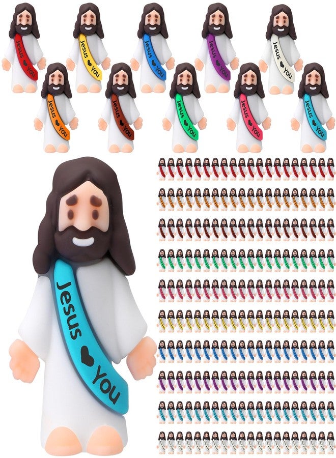 Bememo 150 Pcs Mini Jesus Figures Little Jesus Love You Action Figures Rubber Toys to Hide and Seek for Religious Party Favors Easter Egg Stuffers Sunday School Baptism - Image 1