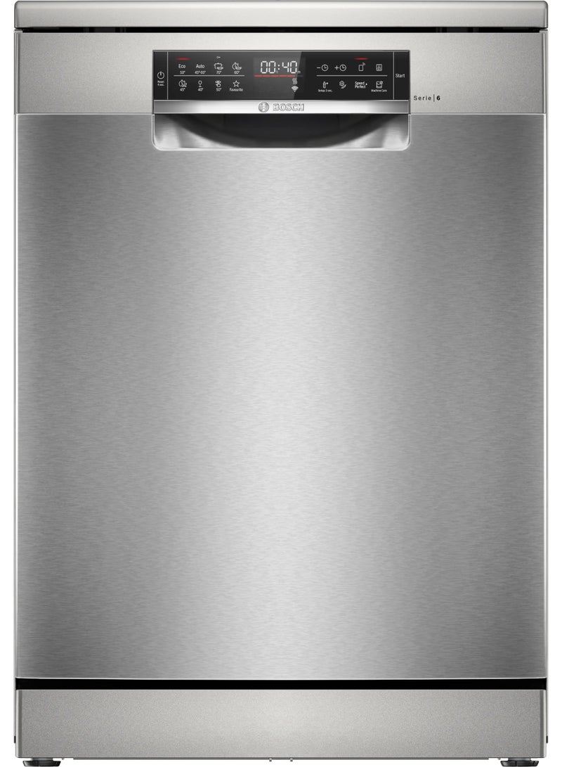 بوش Series 6 free-standing dishwasher 60 cm Brushed steel anti-fingerprint SMS6ECI83T SMS6ECI83T Stainless steel - Image 1