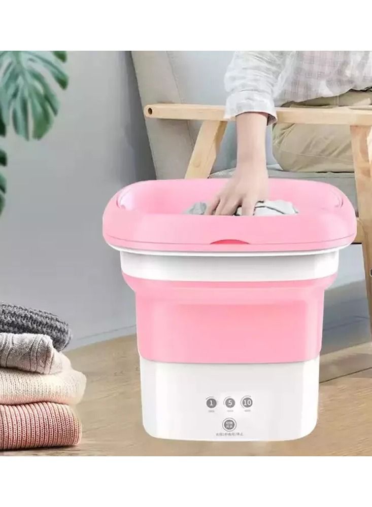 Portable Washing Machine Mini Foldable Washing Machine with Spin Bucket for Baby Clothes, Underwear, Socks, Towels, Perfect for Travel, Apartment, Lightweight and Easy to Carry - Image 3