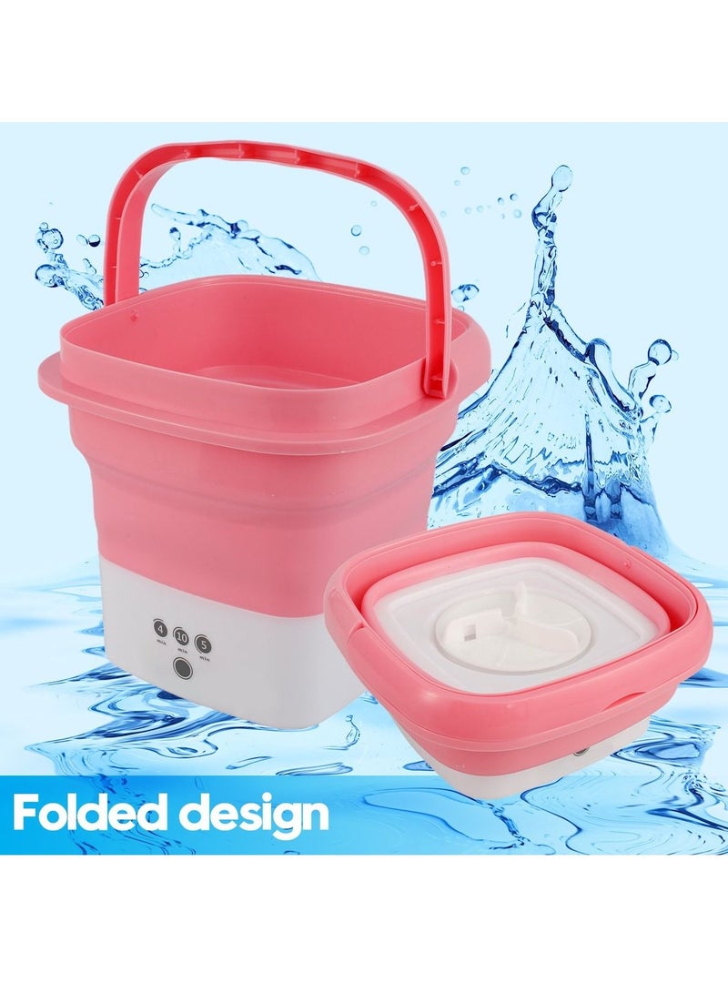 Portable Washing Machine Mini Foldable Washing Machine with Spin Bucket for Baby Clothes, Underwear, Socks, Towels, Perfect for Travel, Apartment, Lightweight and Easy to Carry - Image 1