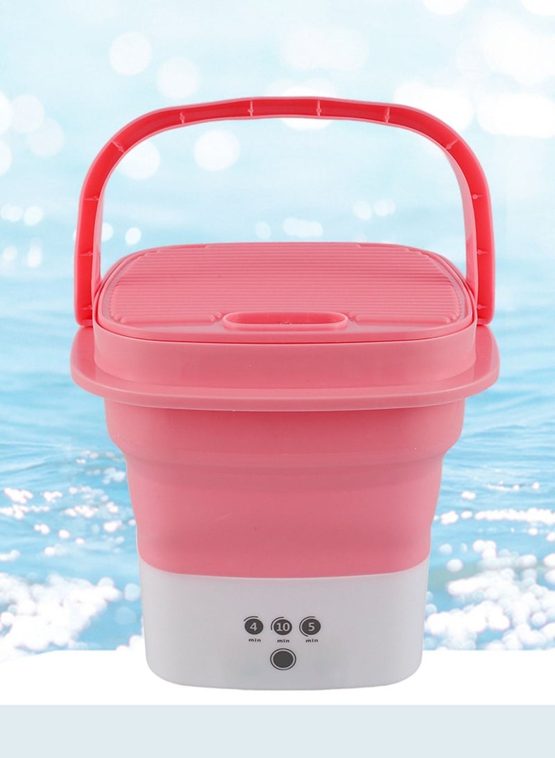 Portable Washing Machine Mini Foldable Washing Machine with Spin Bucket for Baby Clothes, Underwear, Socks, Towels, Perfect for Travel, Apartment, Lightweight and Easy to Carry - Image 2