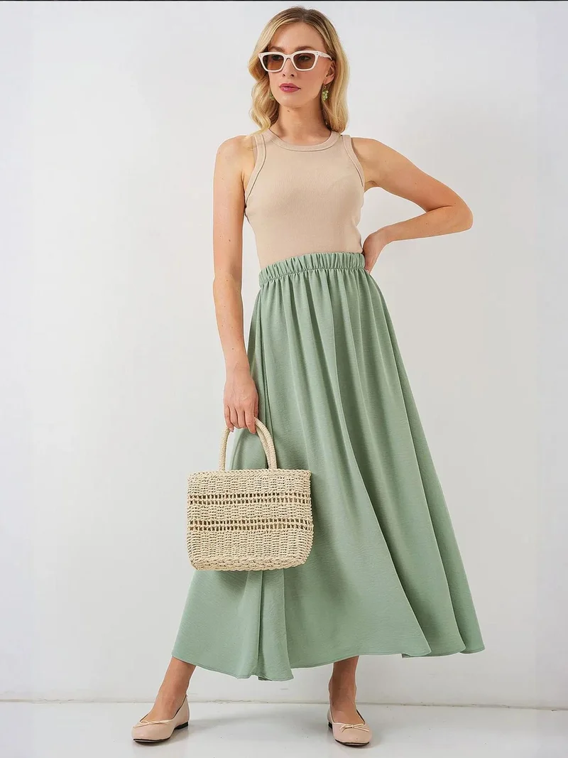 BIG DART BDART Textured Maxi Skirt with Drawstring Waist