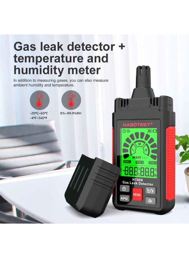 HABOTEST Gas Leak Detector Sniffer, Natural Gas Detector with 3-Sensitivity Adjustable, Audible & Visual Alarm Locates Combustible Gas Sources Like Methane, Propane for Home - Image 1