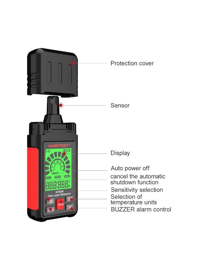 HABOTEST Gas Leak Detector Sniffer, Natural Gas Detector with 3-Sensitivity Adjustable, Audible & Visual Alarm Locates Combustible Gas Sources Like Methane, Propane for Home - Image 4