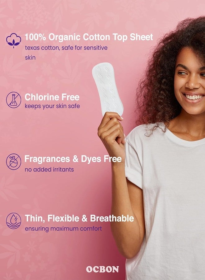 OCBON Ultra Thin Sanitary Pantyliners (Regular, 6.1 inch, 40 Counts - Ultra Thin, Unscented 100% Organic Cotton Panty Liners for Women. Chemical-Free, Extra Soft, Ideal for Sensitive Skin - Image 2