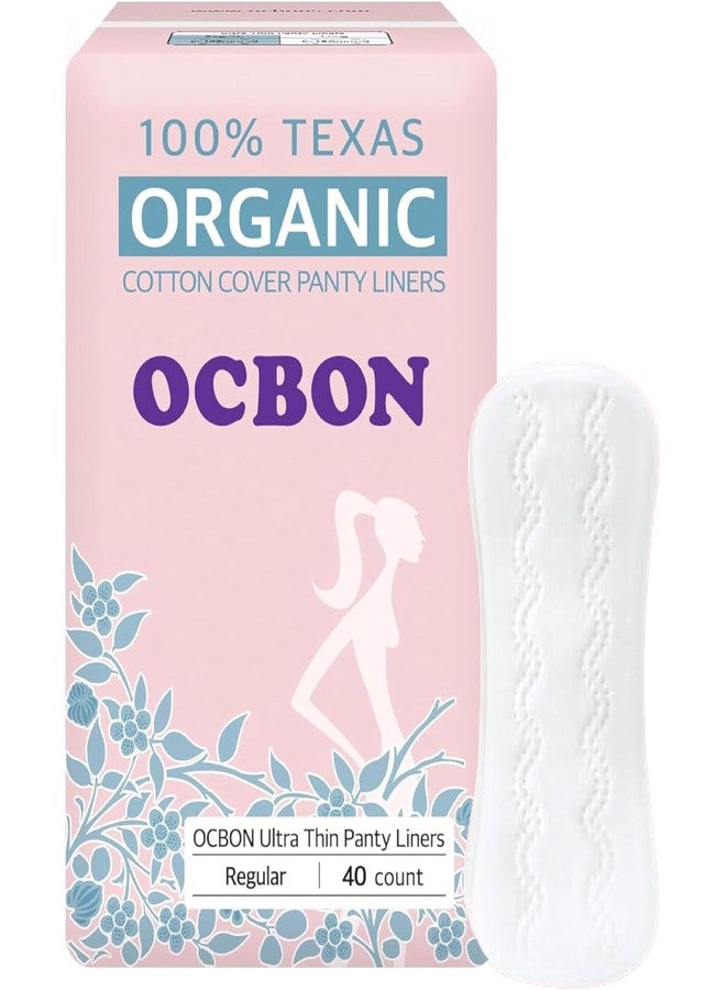 OCBON Ultra Thin Sanitary Pantyliners (Regular, 6.1 inch, 40 Counts - Ultra Thin, Unscented 100% Organic Cotton Panty Liners for Women. Chemical-Free, Extra Soft, Ideal for Sensitive Skin - Image 1