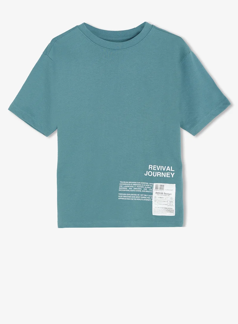 ريبلز مع نمشي Boys Drop Shoulder T-shirt & Shorts Set