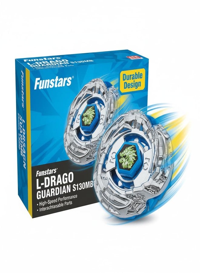Funstars L-Drago Guardian S130MB Metal Fury Battling Spinning Top with String Launcher (BB121B) - Image 4