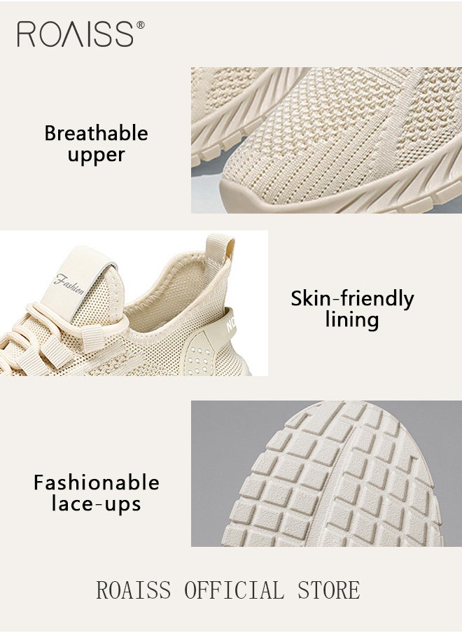 Breathable Lightweight Sneakers for Women Comfy Lace Up Anti Slip Outdoor Tennis Trainers Ladies Walking Sports Braided Shoes