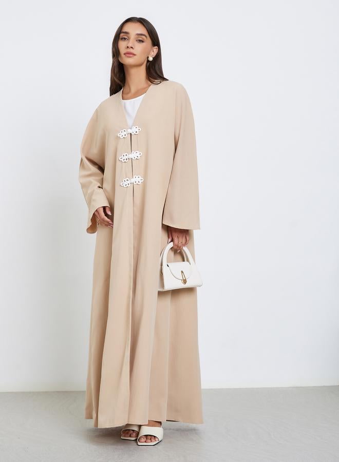 Styli Solid Knot Detail Abaya - Image 1