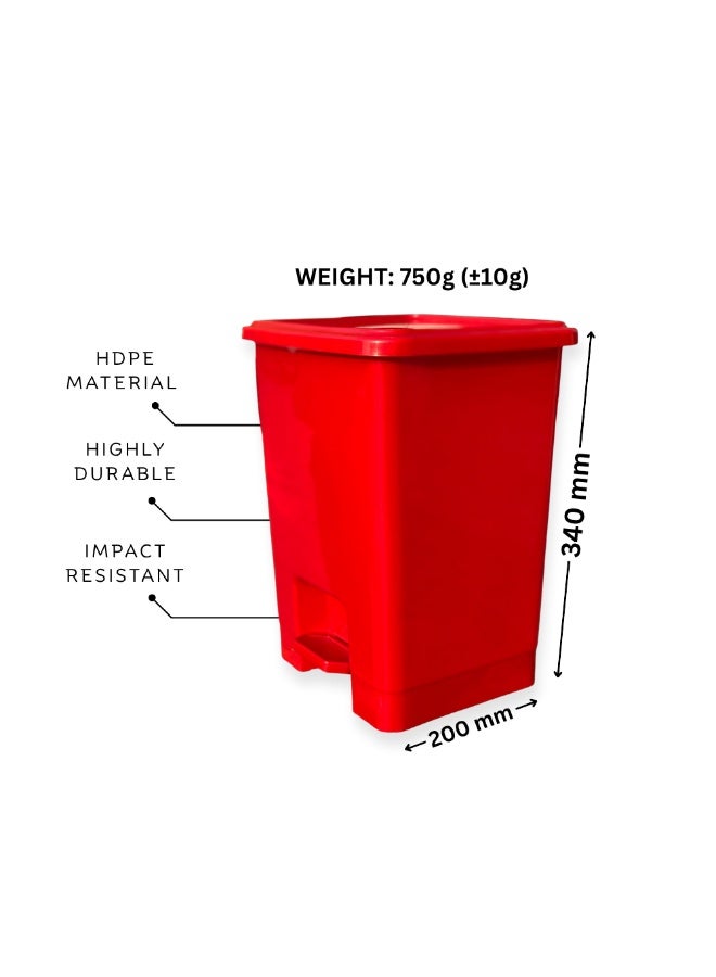 SNH Dustbin | Waste Bin | Trash Bin | Garbage Can | PUSH IT Waste Disposal Bin with Push Lid & Foot Pedal | Step On Waste Bin for Kitchen, Bathroom, Office & Outdoor Use | Durable Plastic Trash Can with Secure Cover | Weather Proof Waste Container - Image 1