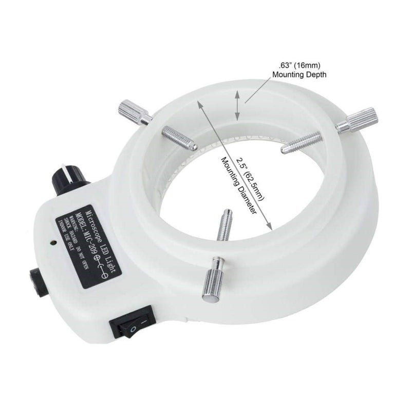 AmScope AmScope LED-144W-ZK White Adjustable 144 LED Ring Light Illuminator for Stereo Microscope & Camera - Image 2