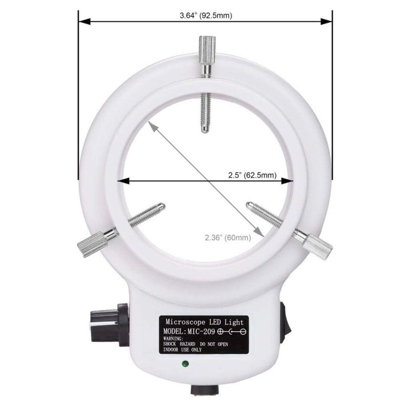AmScope AmScope LED-144W-ZK White Adjustable 144 LED Ring Light Illuminator for Stereo Microscope & Camera - Image 3