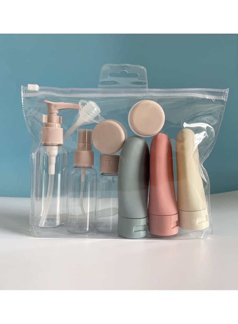 SOLARAE Travel Bottles for Toiletries 11 PCS Leak Proof Refillable Squeezable Liquid Empty Containers Travel Containers with Bag - Image 1