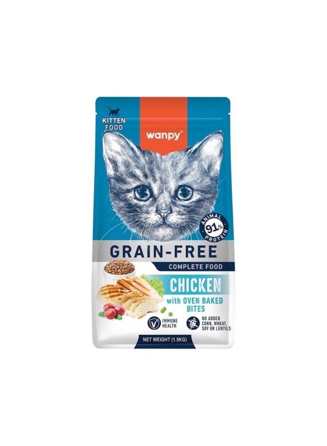 Wanpy Grain Free Complete Food for Kitten – Chicken Recipe 1.5kg - Image 1