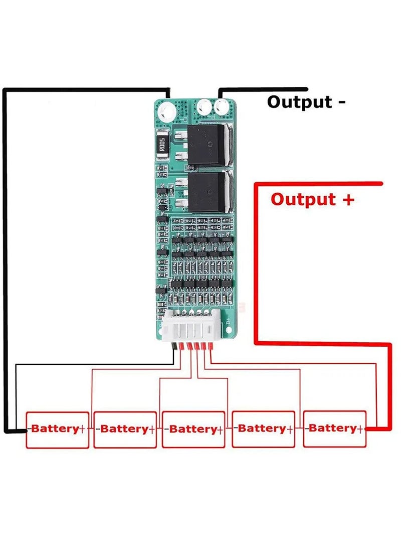 Invento INVENTO 1pcs 5S 185V 21V 15A Liion Lithium Battery BMS 18650 Charging Protection Board Short Current Cell Protection Module  - Image 2