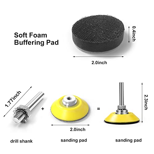 MAXMAN 2 Inch Sanding Disc 120 Pcs Wet Dry Hook and Loop Sandpaper Pads Kit 60-10000 Grits 1/4 in Backer Plate and Foam Buffering Pad for Wood, Metal, Car, Drywall, Drill Grinder Rotary Tools Attachment - Image 3