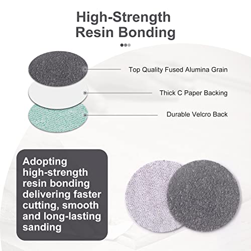 MAXMAN 2 Inch Sanding Disc 120 Pcs Wet Dry Hook and Loop Sandpaper Pads Kit 60-10000 Grits 1/4 in Backer Plate and Foam Buffering Pad for Wood, Metal, Car, Drywall, Drill Grinder Rotary Tools Attachment - Image 5