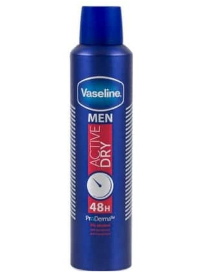 Vaseline - Men Active Dry Anti-perspirant Deodorant Aerosol, 250 ml - Image 1