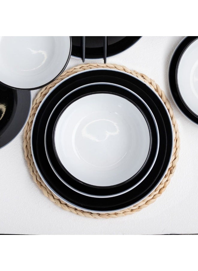 DANUBE HOME Eminence Dinner Set 16Pc Stoneware Dual Color Serves 4 - Image 3